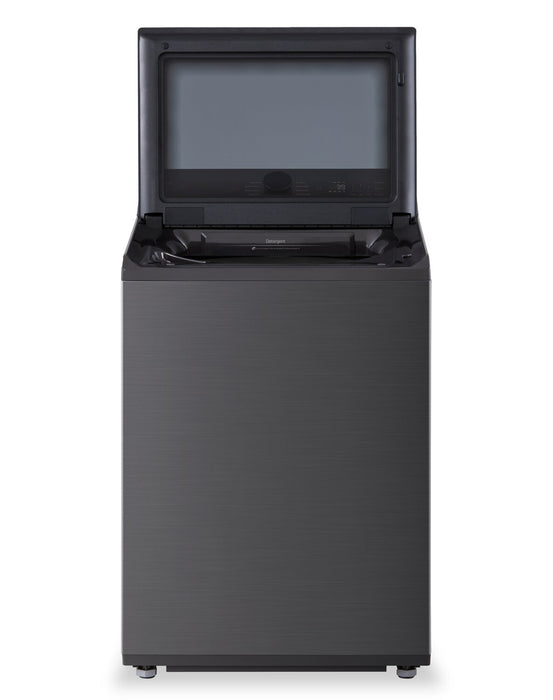 Laveuse intelligente LG à chargement par le haut de 5,8 pi³ avec EasyUnload et détection IA - noir platine - WT8200CL