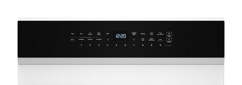 Cuisinière intelligente à gaz Whirlpool de 5 pi³ avec friture à air et autonettoyage - blanche - WFGS7530RW