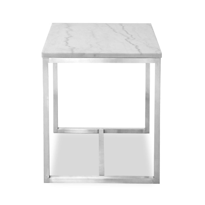 Table de bout moderne Sampson en marbre de 20 po - blanc