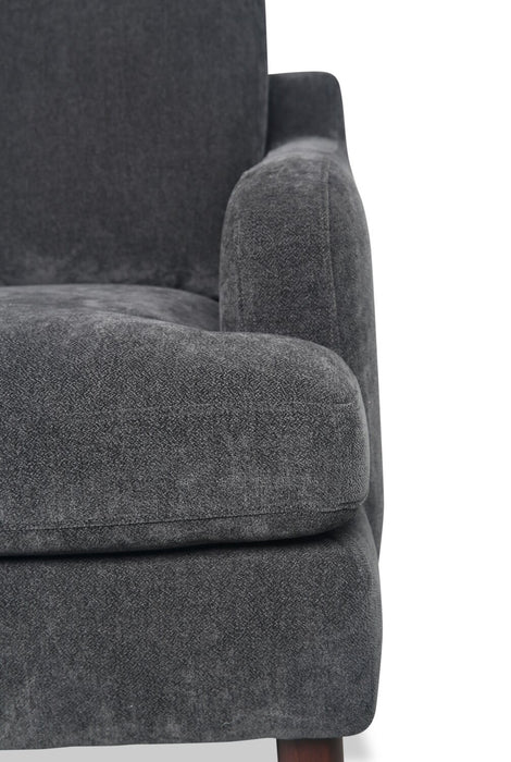 Sofa sectionnel Jorja 3 pièces en tissu de chenille avec pattes en bois et coussins décoratifs - gris granite