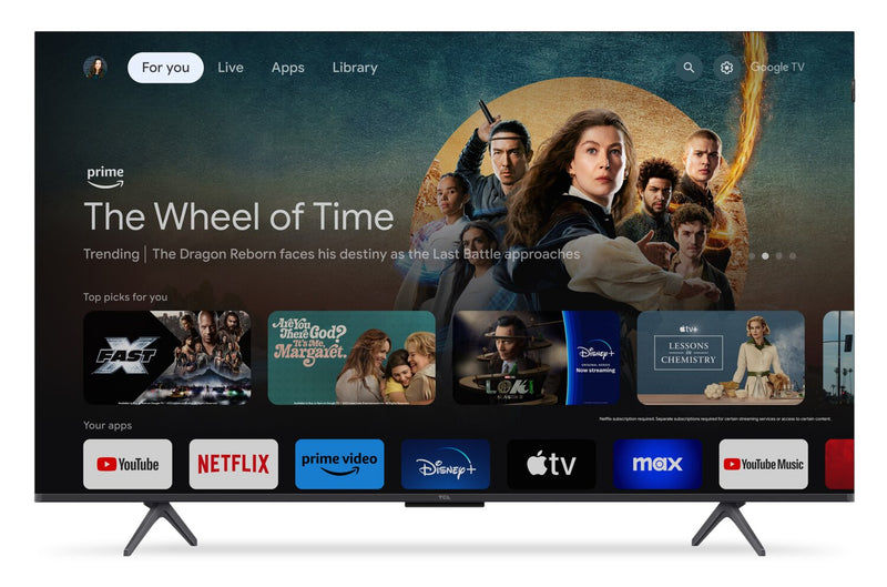 Téléviseur intelligent QLED TCL Q65 UHD 4K de 50 po avec Google TVMC (50Q651G-CA)