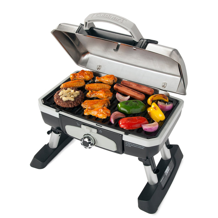 Barbecue de table à gaz portatif Petit gourmet de Cuisinart - argenté - CGG-180TS-C