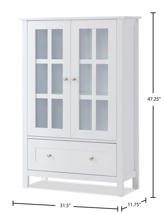 Armoire de rangement décorative Tessa de 31,5 po - blanche 