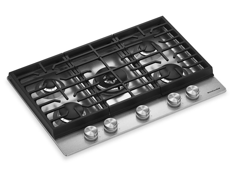 Surface de cuisson KitchenAid au gaz sur métal avec fini CookShield - acier inoxydable - KCGK730SSS