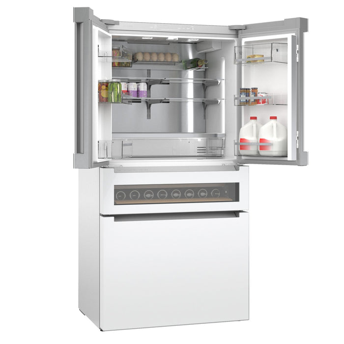 Réfrigérateur intelligent Bosch série 800 de 36 po et de 20,5 pi3 de profondeur comptoir à portes françaises - B36CL81ENW 