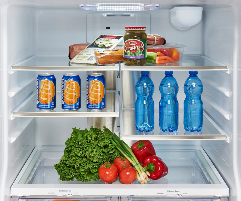 Réfrigérateur GE de 24,8 pi3 et de 33 po à portes françaises - acier inoxydable résistant aux traces de doigts - PFE24HYRCFS