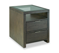 Table de bout moderne Hatfield de 20 po en bois massif - brun champêtre
