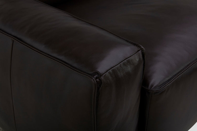 Sofa sectionnel modulaire de droite Sedona 3 pièces en cuir véritable - chocolat