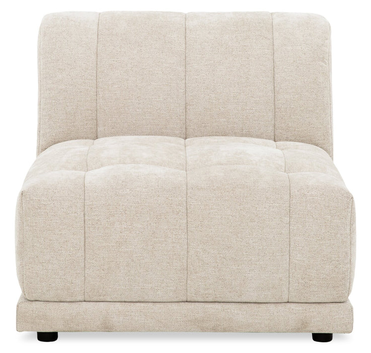 Fauteuil modulaire sans accoudoirs Oaklyn Kort & Co. de 32 po en tissu avec coussin de siège capitonné - beige