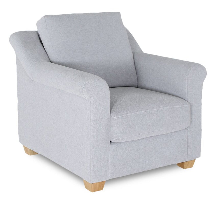 Fauteuil contemporain Finesse de 37 po en tissu de chenille - gris chiné 