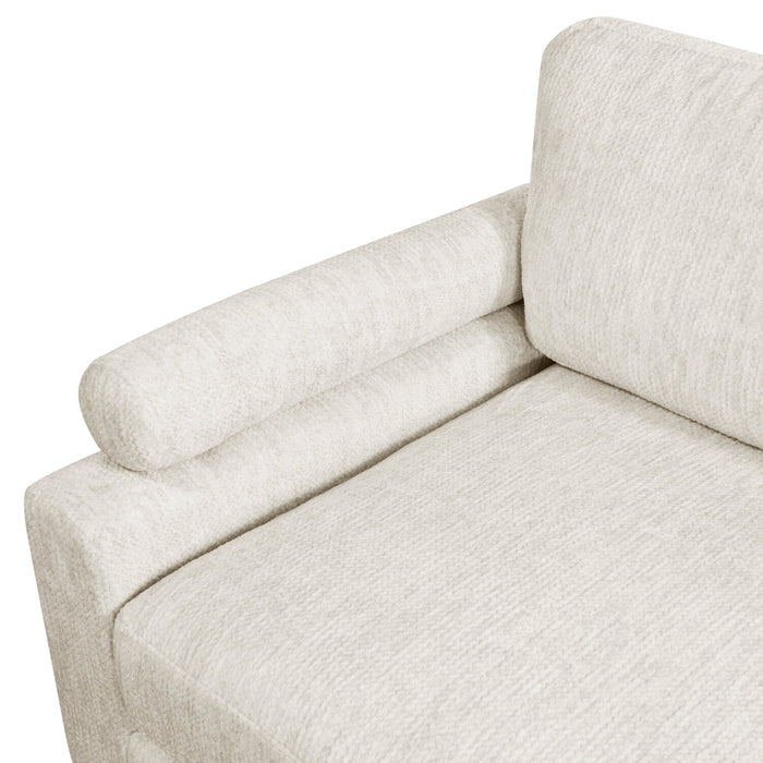 Sofa sectionnel modulaire Lounge 4 pièces en chenille avec pouf - beige 