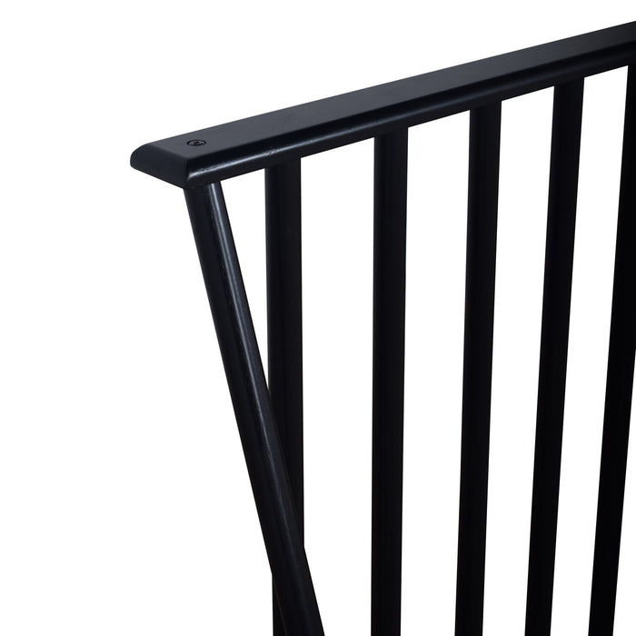 Lit plateforme Milan de style moderne du milieu du 20e siècle avec tête de lit et cadre, noir - format très grand lit