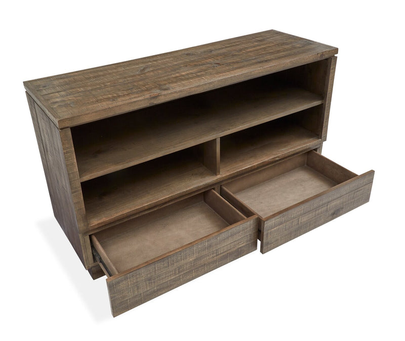 Table de salon rustique Elm de 52 po en pin - brune