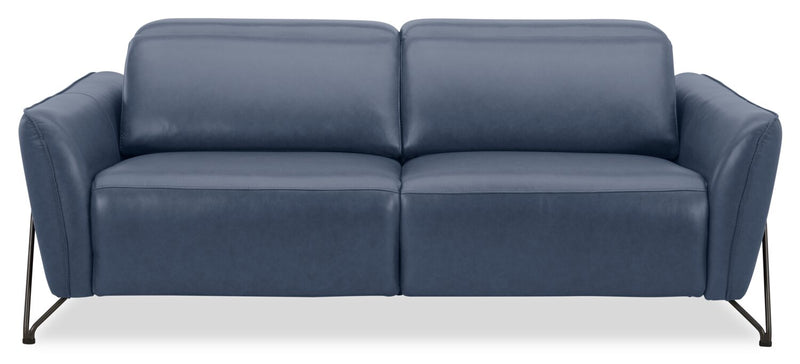 Sofa à inclinaison électrique Riviera en cuir véritable de qualité supérieure - bleu