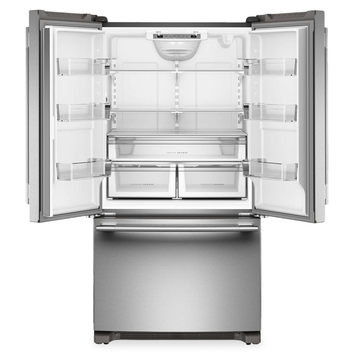 Réfrigérateur KitchenAid de 25 pi³ et de 36 po à portes françaises avec distributeur d’eau interne - KRFF136SPS