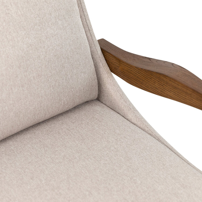 Fauteuil d’appoint Echo 27,95 po en tissu avec accoudoirs et pattes en bois - beige