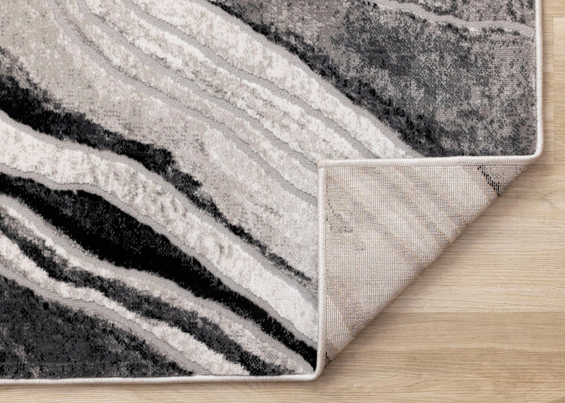 Carpette Plasma gris et noir - 5 pi 3 po x 7 pi 7 po