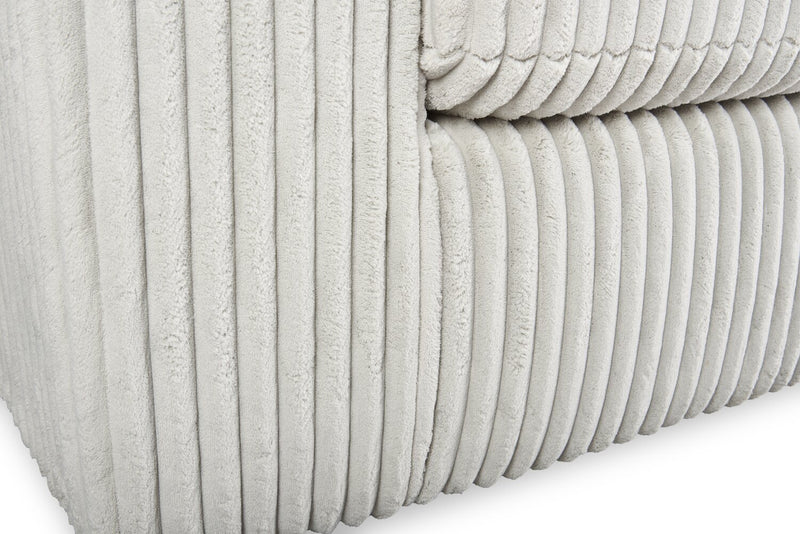 Sofa Willow de 87 po en tissu gris clair avec accoudoirs rectilignes et coussins de siège et de dossier réversibles