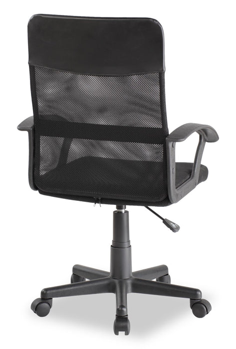 Chaise de bureau Pixel de 22 po en tissu à mailles avec soutien lombaire - noire