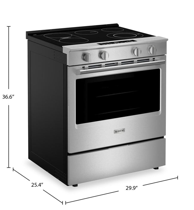 Cuisinière électrique encastrée Maytag de 5,3 pi3 et de 30 po avec friture à air sans préchauffage - acier inoxydable résistant aux traces de doigts - YMSES7030SZ