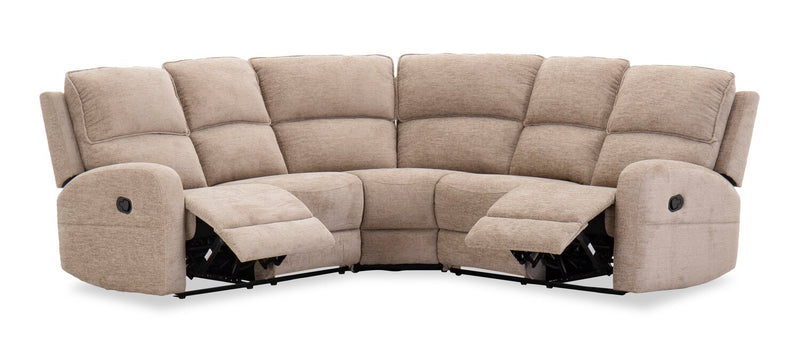 Sofa sectionnel à inclinaison manuelle Bodie 3 pièces de 111,02 po en tissu de chenille - beige  
