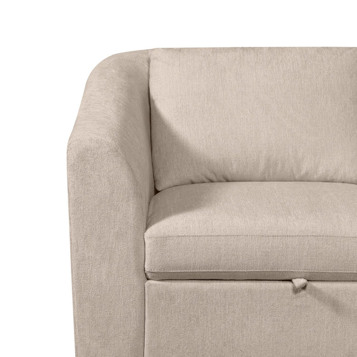 Sofa-lit sectionnel de gauche Envy 2 pièces en tissu de chenille - beige amande