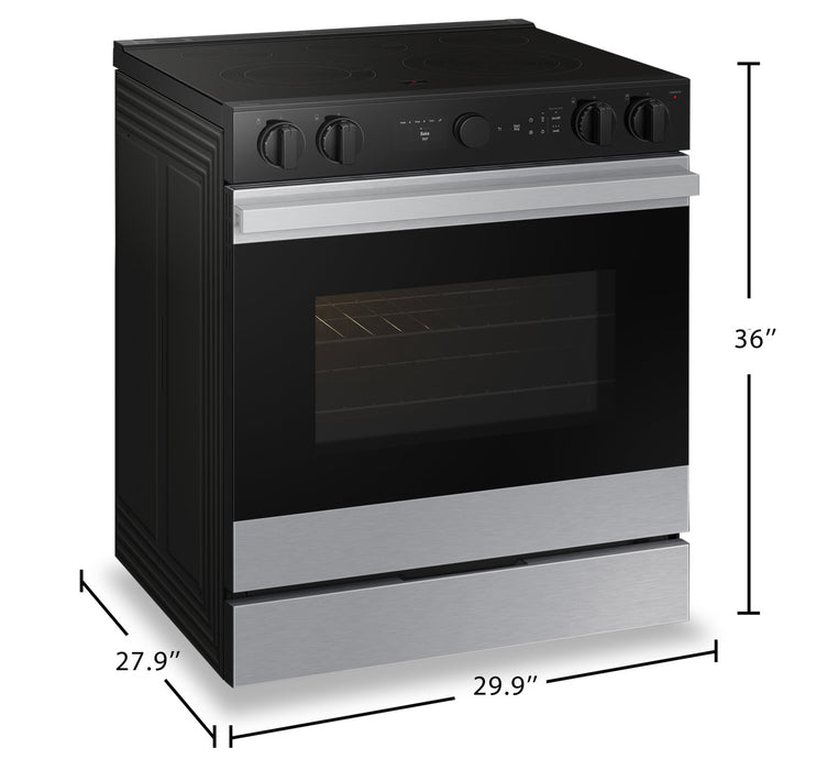 Cuisinière intelligente électrique encastrée Samsung de 6,3 pi³ avec friture à air et Air Sous Vide - acier inoxydable - NSE6DG8500SRAC