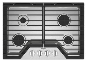 Surface de cuisson à gaz Whirlpool de 30 po avec grilles en fonte à charnières EZ-2-LiftMC - WCGK5030PS