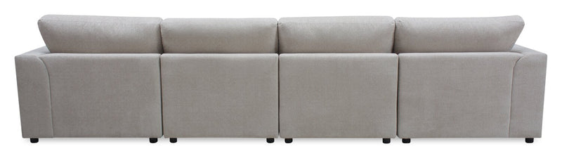 Sofa sectionnel modulaire en forme de U Voyage 4 pièces en tissu avec coussins de dossier amovibles - taupe