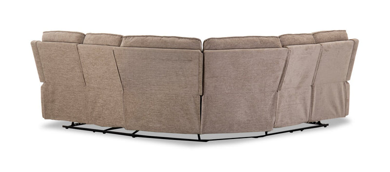 Sofa sectionnel à inclinaison manuelle Bodie 3 pièces de 111,02 po en tissu de chenille - beige  