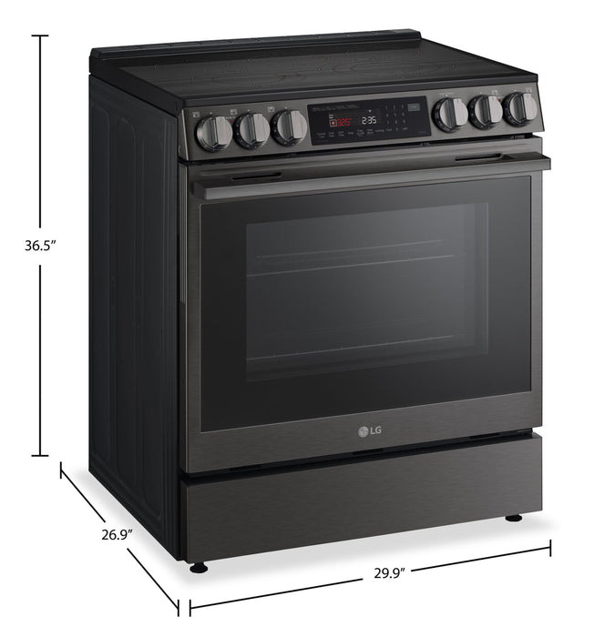 Cuisinière intelligente électrique LG de 6,3 pi3 avec friture à air - acier inoxydable noir - LSEL6335ZE