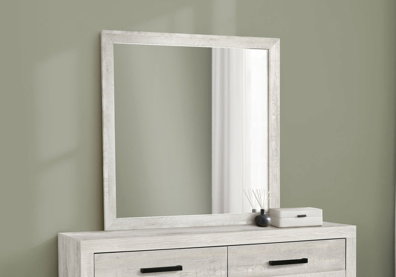 Miroir de commode de chambre à coucher Aspen, à fixer au meuble ou à suspendre au mur - gris