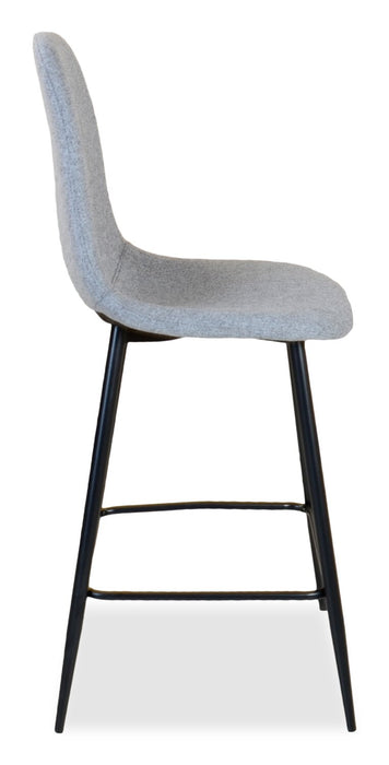 Tabouret Jax de hauteur comptoir de 26 po (H) en tissu de polyester et en métal - gris