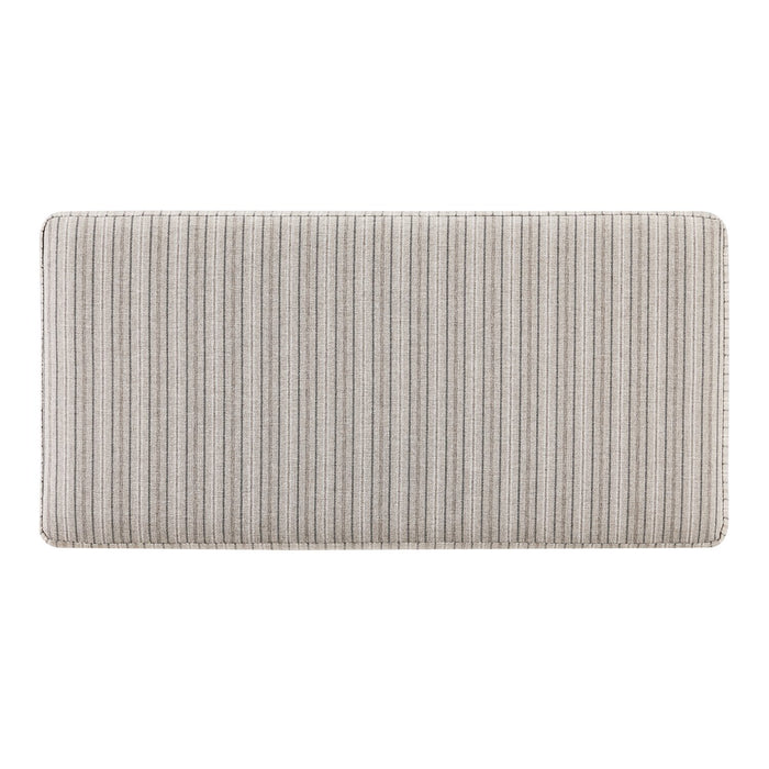 Pouf de rangement Calgary de 32 po en tissu - rayé gris