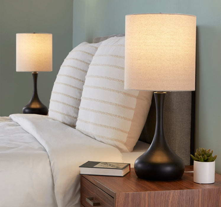 Ensemble 2 lampes de table Polly de 24 po en métal noir 