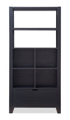 Bibliothèque contemporaine Oscar de 36 po avec tiroir classeur - noir mat 