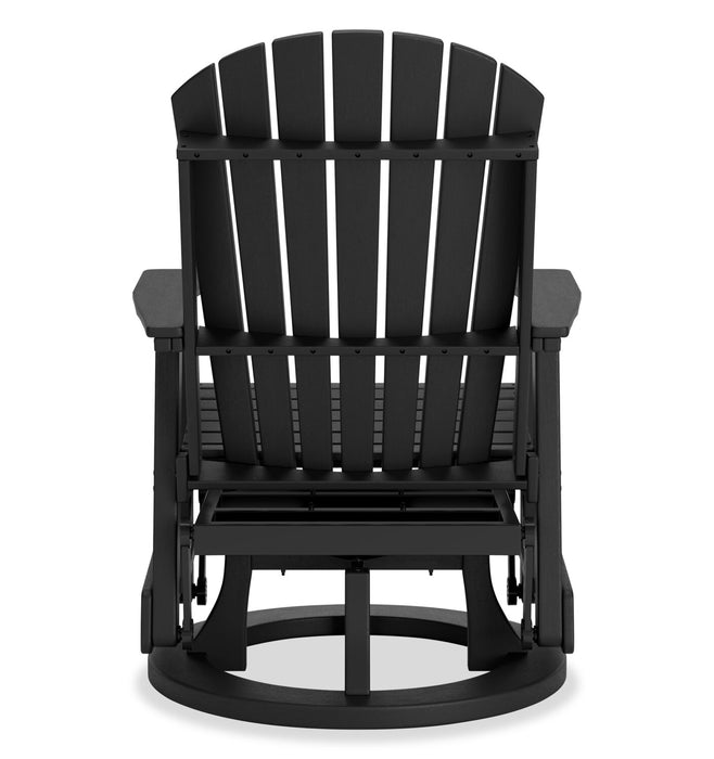 Fauteuil pivotant et coulissant Lake pour la terrasse à l’extérieur -  plastique haute densité, résistant aux intempéries - noir