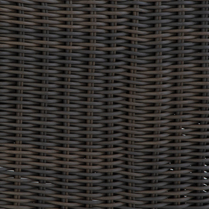 Fauteuil en coin Halifax pour la terrasse à l’extérieur - osier en résine, tissu Nuvella, résistant aux rayons UV et aux intempéries - brun et beige