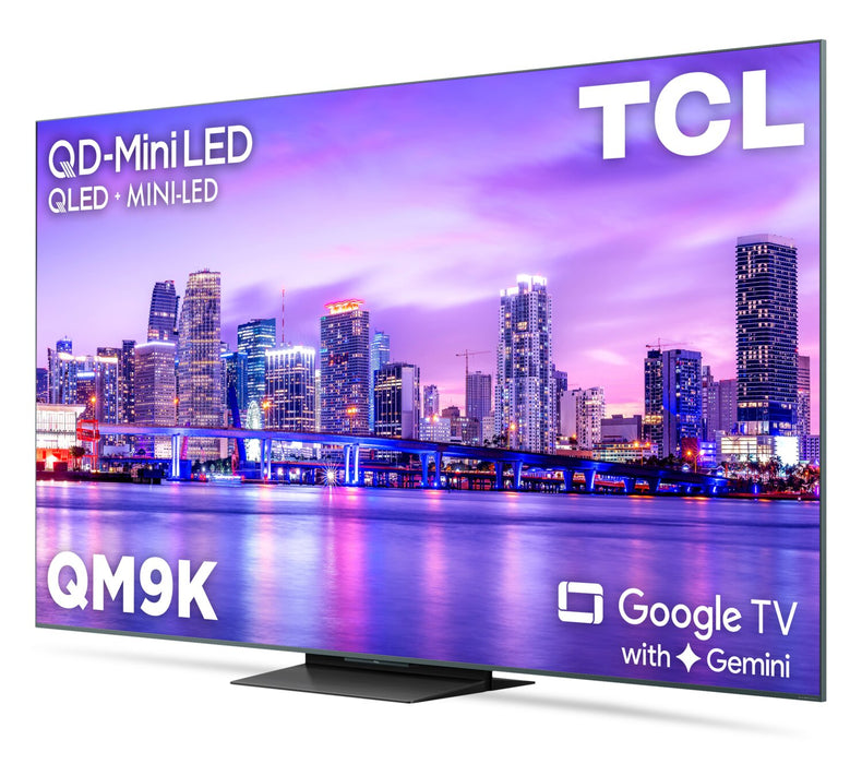 Téléviseur intelligent QLED Mini DEL QD TCL QM9K UHD 4K de 65 po avec Google TV (65QM9K)