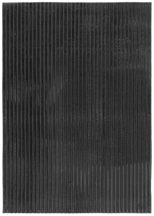 Carpette Dream Step à canaux en fausse fourrure gris foncé avec mousse à mémoire de forme - 5 pi x 7 pi