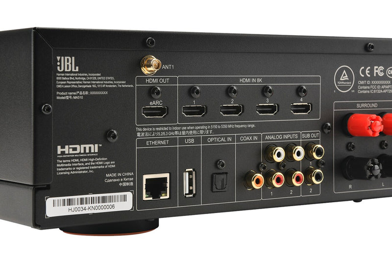 Récepteur AV à 5.2 canaux JBL MA510 8K - blanc (JBLMA510WHTAM)