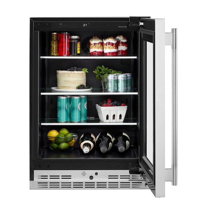 Réfrigérateur KitchenAid de 24 po sous le comptoir avec touches métalliques - acier inoxydable PrintShieldMC - KURL524SPS