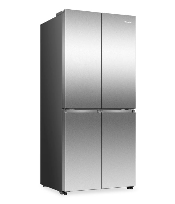 Réfrigérateur Hisense de 17 pi3 et de 31 po de à portes françaises - acier inoxydable résistant aux traces de doigts - RQ17A4CSD