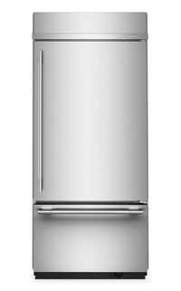 Réfrigérateur encastré KitchenAid de 20,8 pi³ et de 36 po à congélateur inférieur - acier inoxydable PrintShieldMC - KBBR336SPS