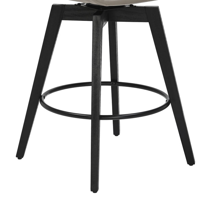 Tabouret Apex de hauteur comptoir en tissu de cuir végétalien et en métal avec siège pivotant - taupe