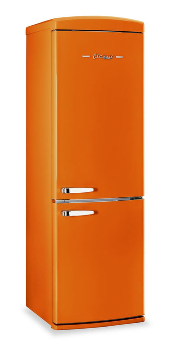 Réfrigérateur rétro Classic Rétro par Unique de 24 po et de 12 pi3 à congélateur inférieur sans givre - orange creamsicle - UGP-340L O AC