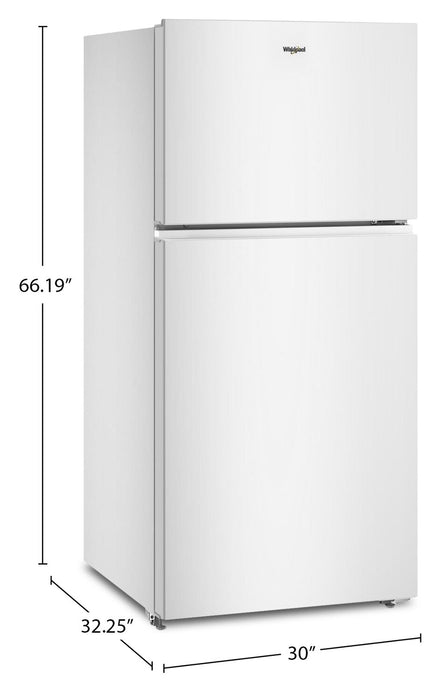 Réfrigérateur Whirlpool de 19 pi³ et de 29,5 po à congélateur supérieur - blanc - WRTX5419SW