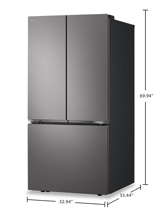 Réfrigérateur intelligent LG de 25 pi³ à portes françaises avec machine à glaçons - acier inoxydable noir - LF25S6200D