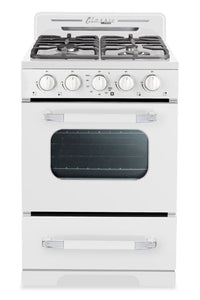  Cuisinière hors réseau Classic Rétro d’Unique de 24 po et de 18,5 pi3 - blanche - UGP-24CR OF1 W