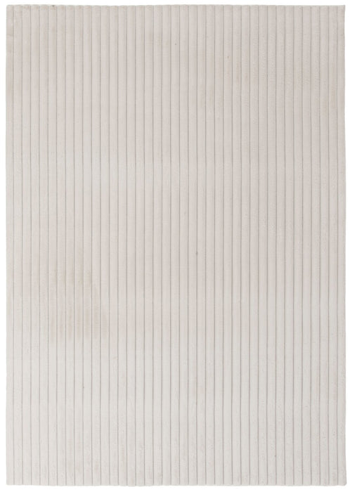 Carpette Channel en fausse fourrure ivoire avec revers en mousse à mémoire de forme - 7 pi x 10 pi